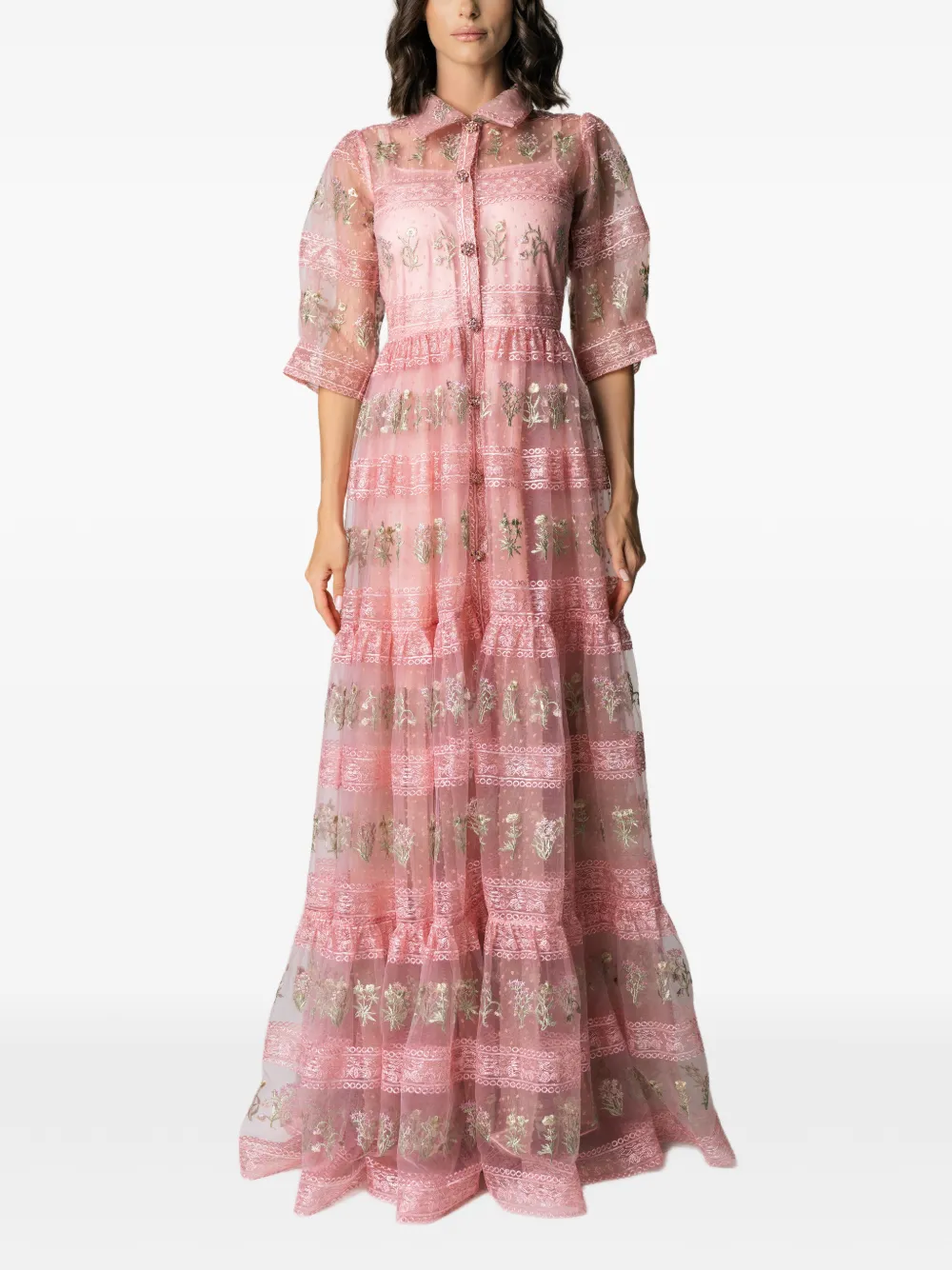 MIAU by Clara Rotescu Eiran floral-embroidered maxi dress