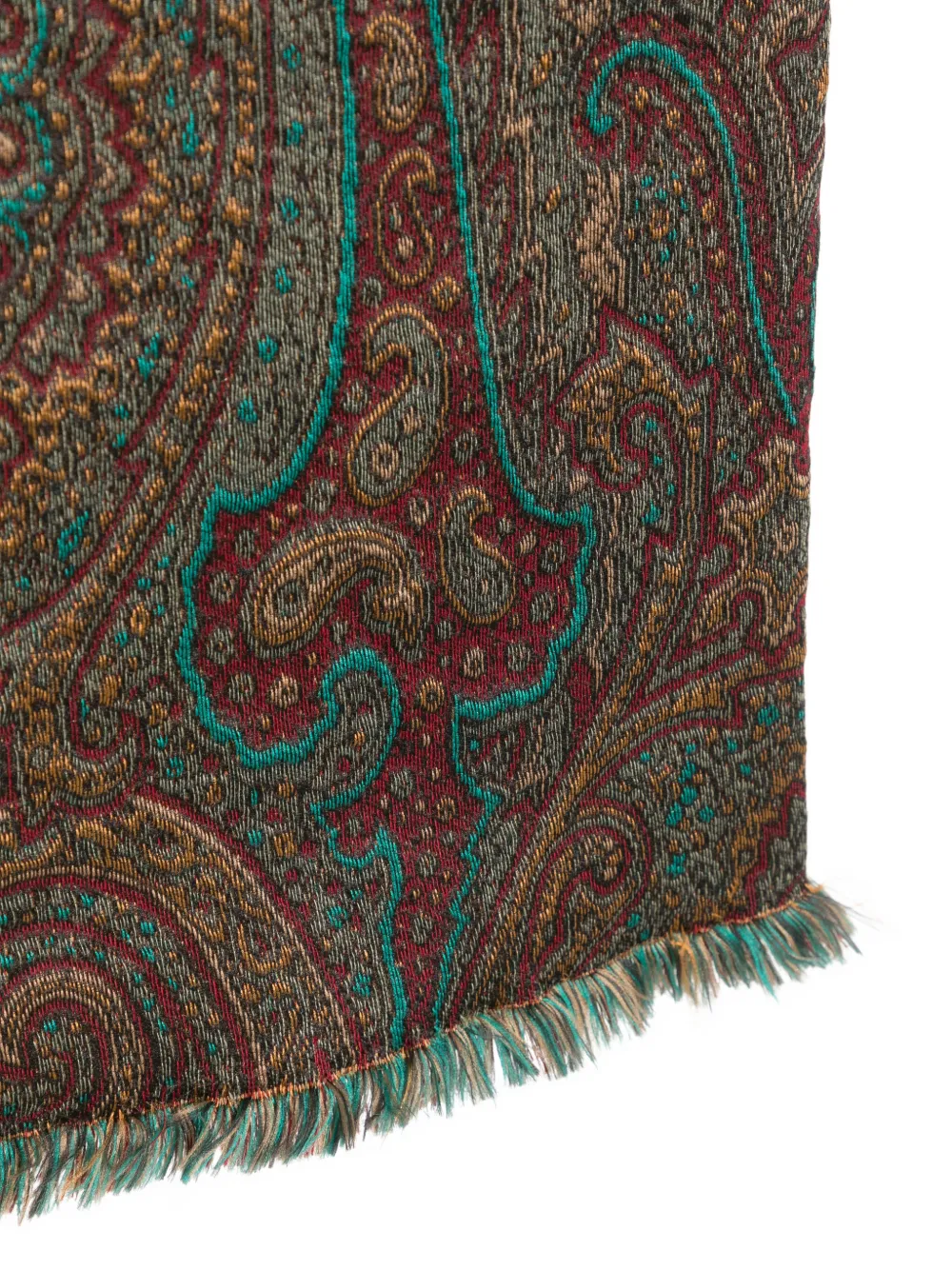 ETRO paisley-print fringed scarf Bruin