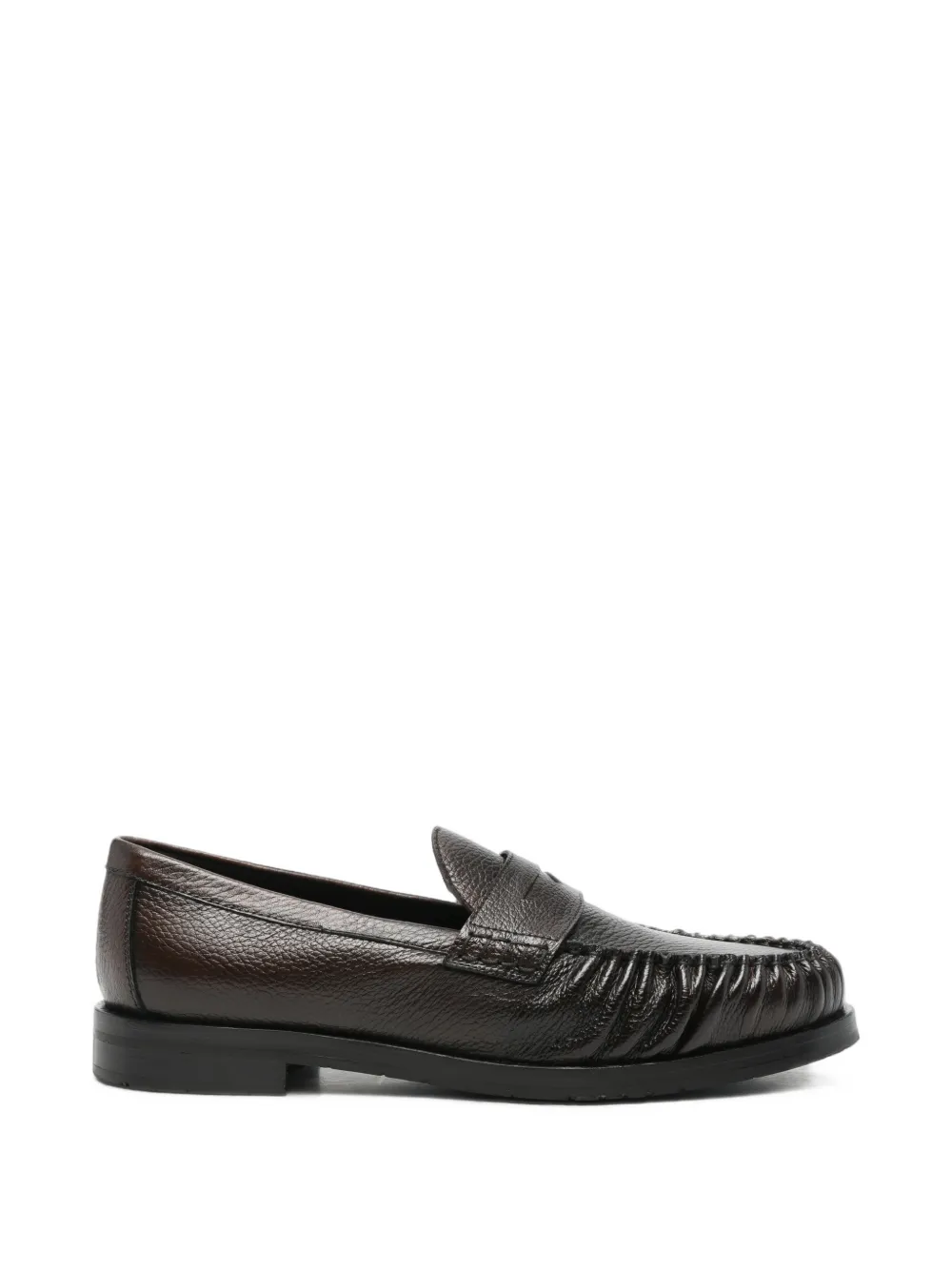 MORGILLO grained-leather loafers - Marrone