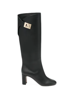 Ferragamo バックル ロングブーツ 90mm | ブラック | FARFETCH JP