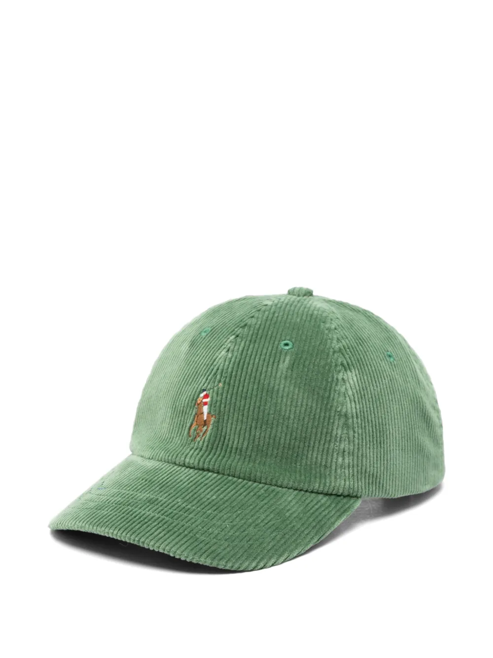 Polo Ralph Lauren logo-embroidered corduroy baseball cap - Verde