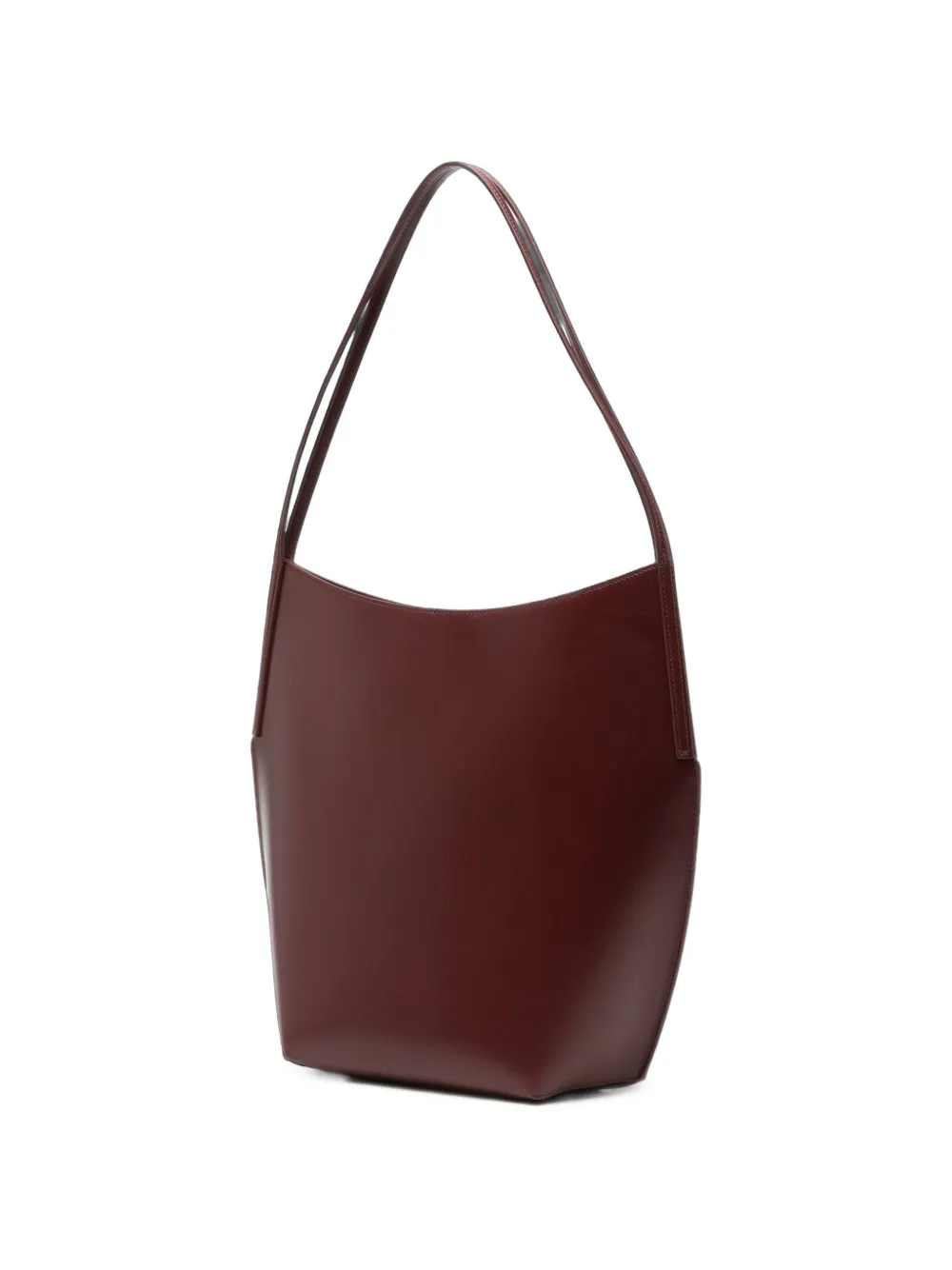 Jil Sander Kante leren shopper met logo-reliëf Rood