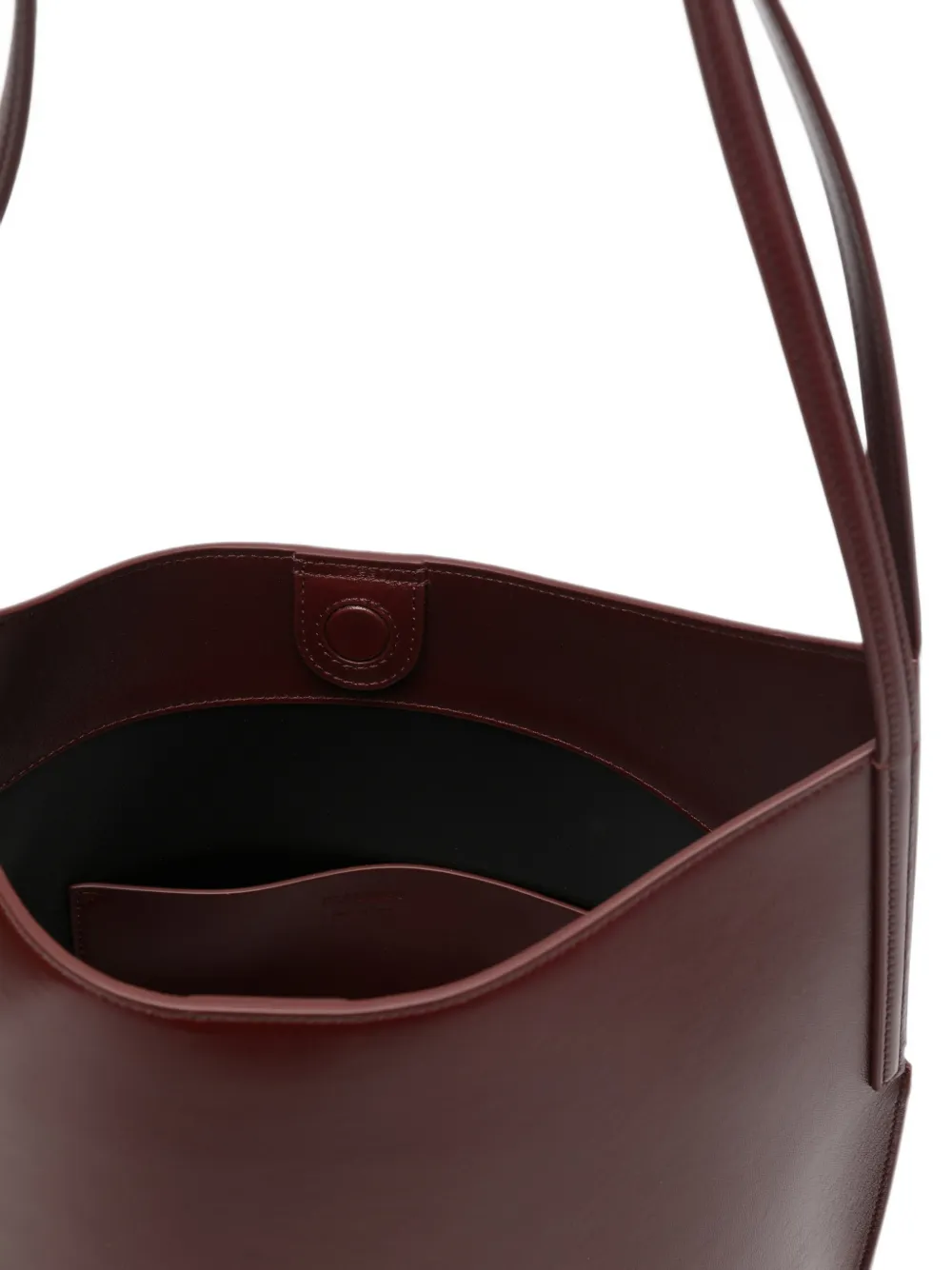 Jil Sander Kante leren shopper met logo-reliëf Rood