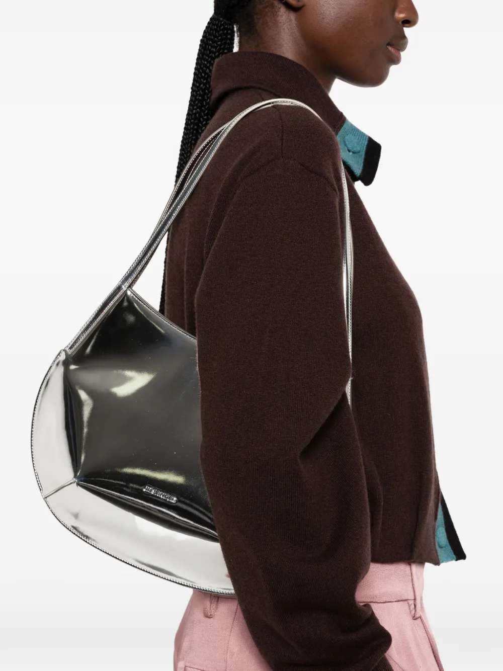 Jil Sander Kante metallic-effect leather shoulder bag