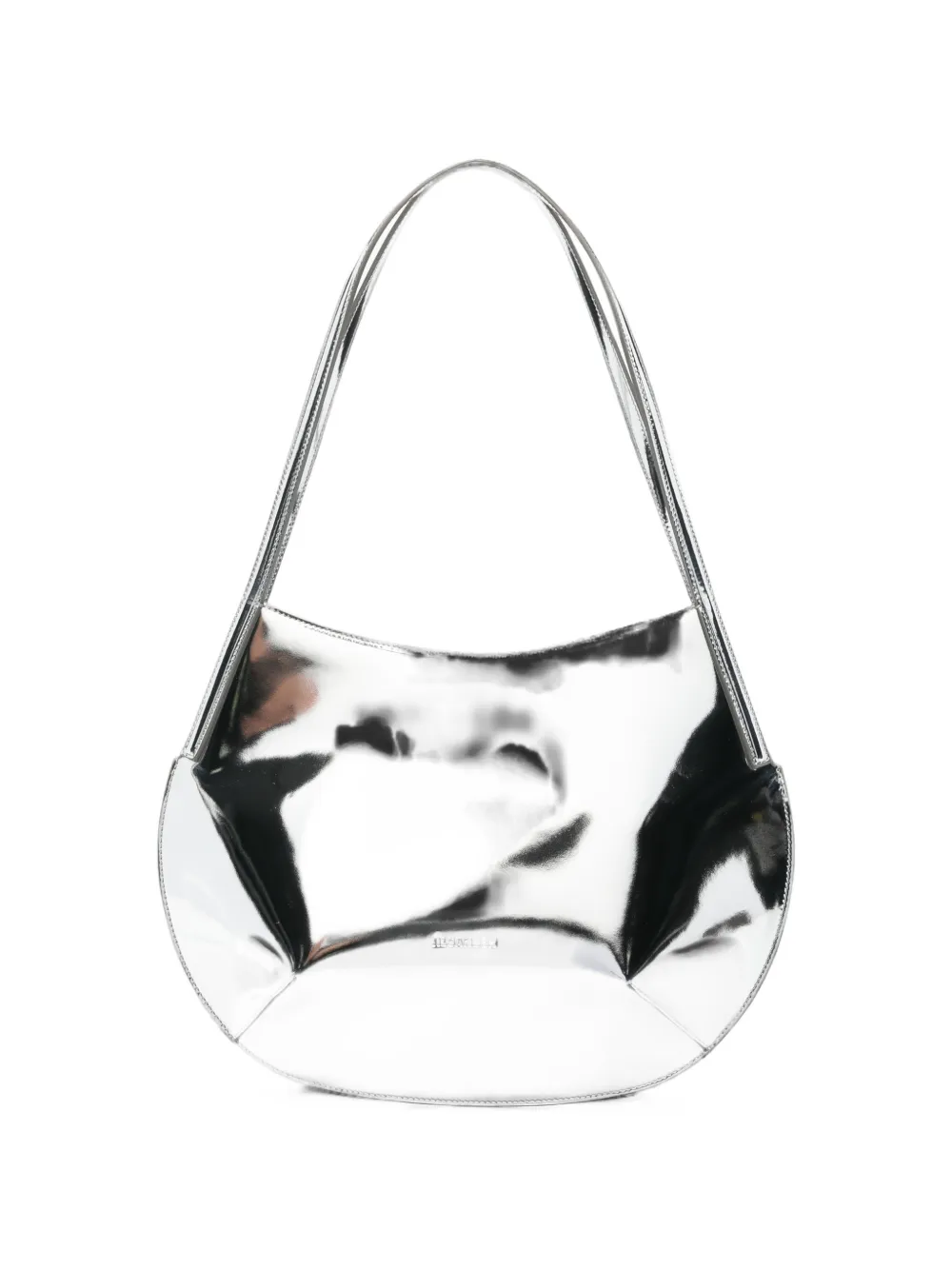 Jil Sander Kante Metallic-effect Leather Shoulder Bag In Silver