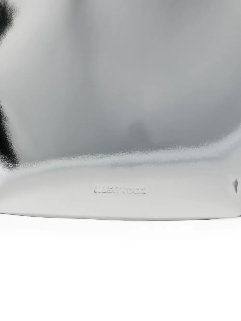Jil Sander Kante leren schoudertas met metallic-effect Zilver