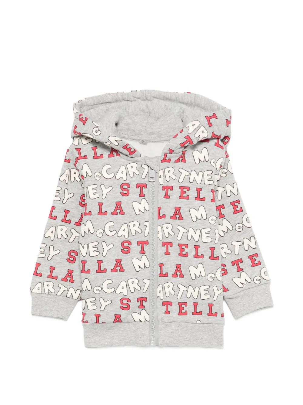 Stella McCartney Kids logo-print zip-up hoodie - Grigio
