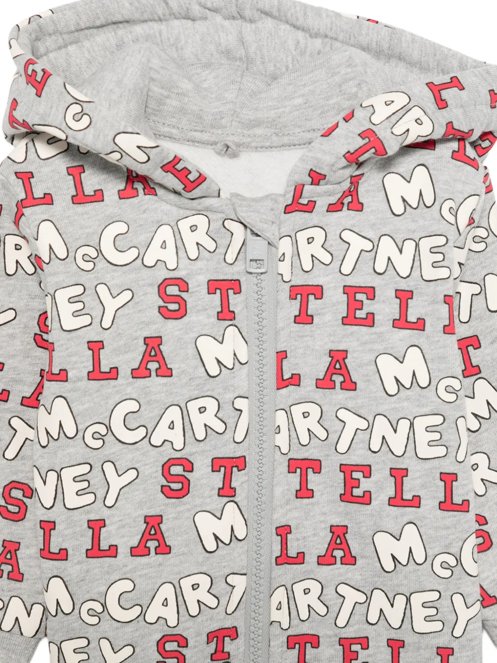 Stella McCartney Kids Hoodie met logoprint en rits Grijs