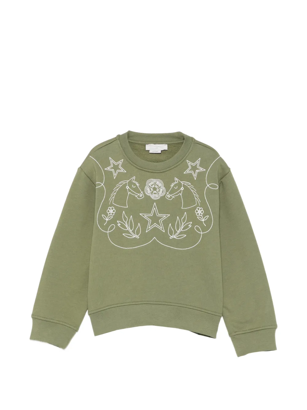 Stella McCartney Kids embroidered horse-motif sweatshirt - Verde