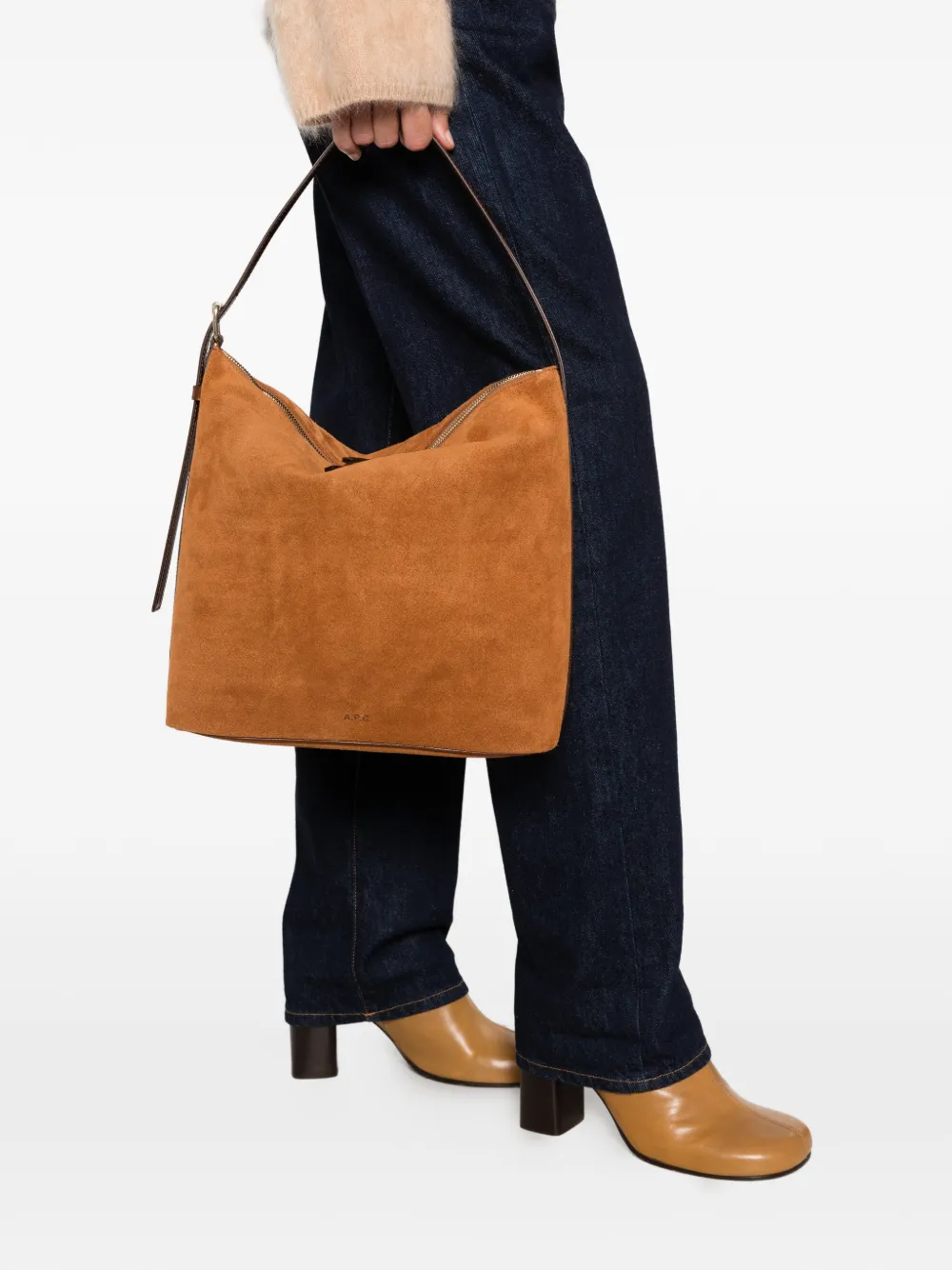 A.P.C. Vera suède schoudertas Beige