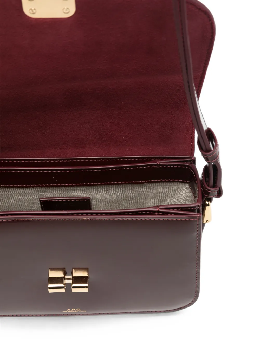 A.P.C. Kleine Grace lakleren schoudertas Rood