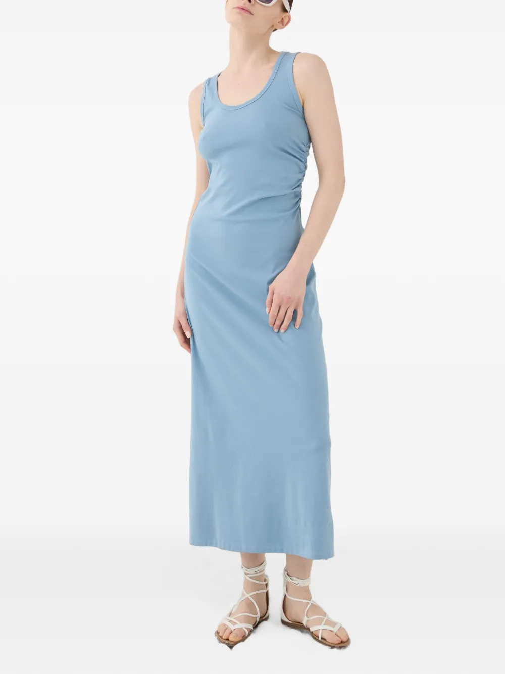 Eleh Midi-jurk met diepe ronde hals Blauw