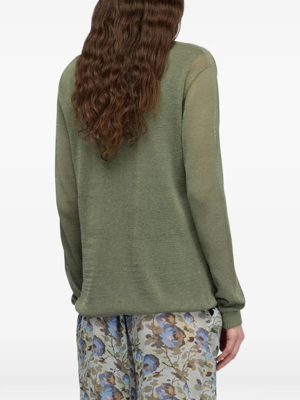 Semicouture Button-up vest met V-hals Groen