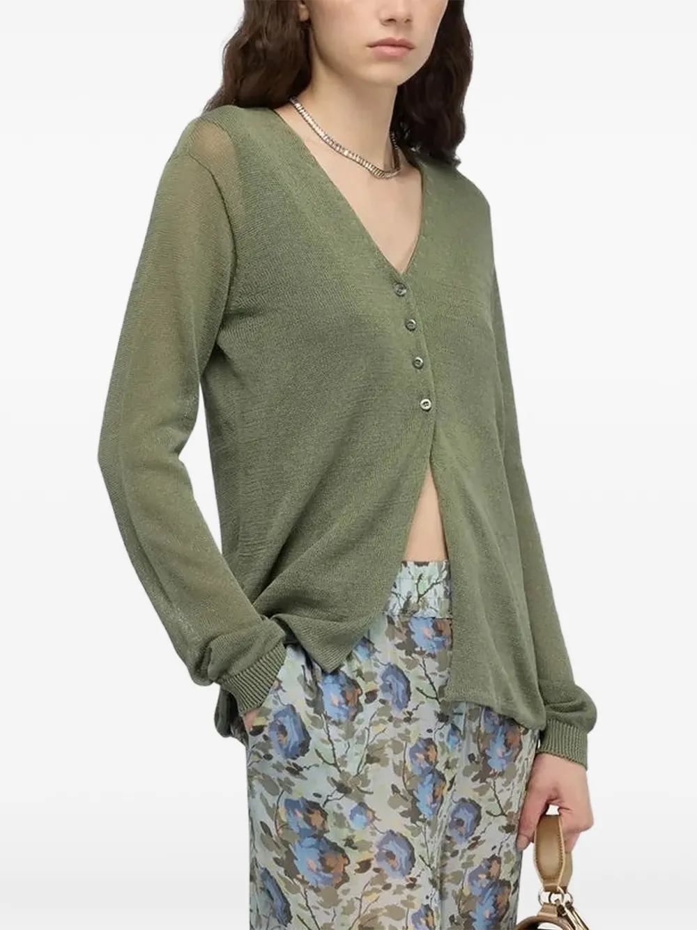 Semicouture V-neck button-up cardigan · M