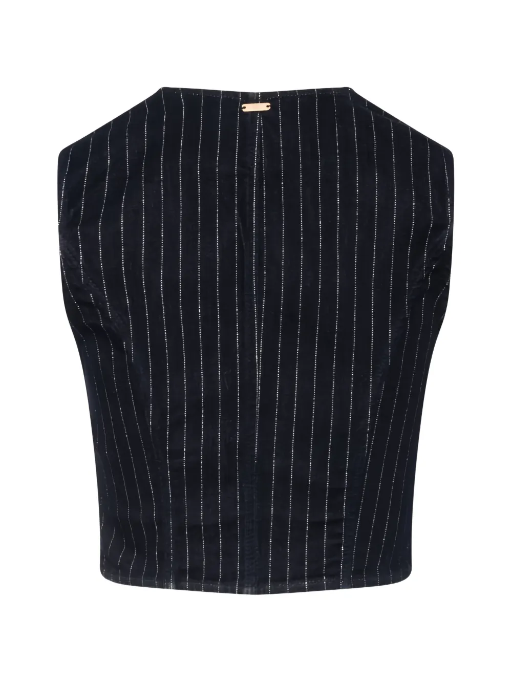 FRACOMINA Denim gilet met krijtstreep Blauw