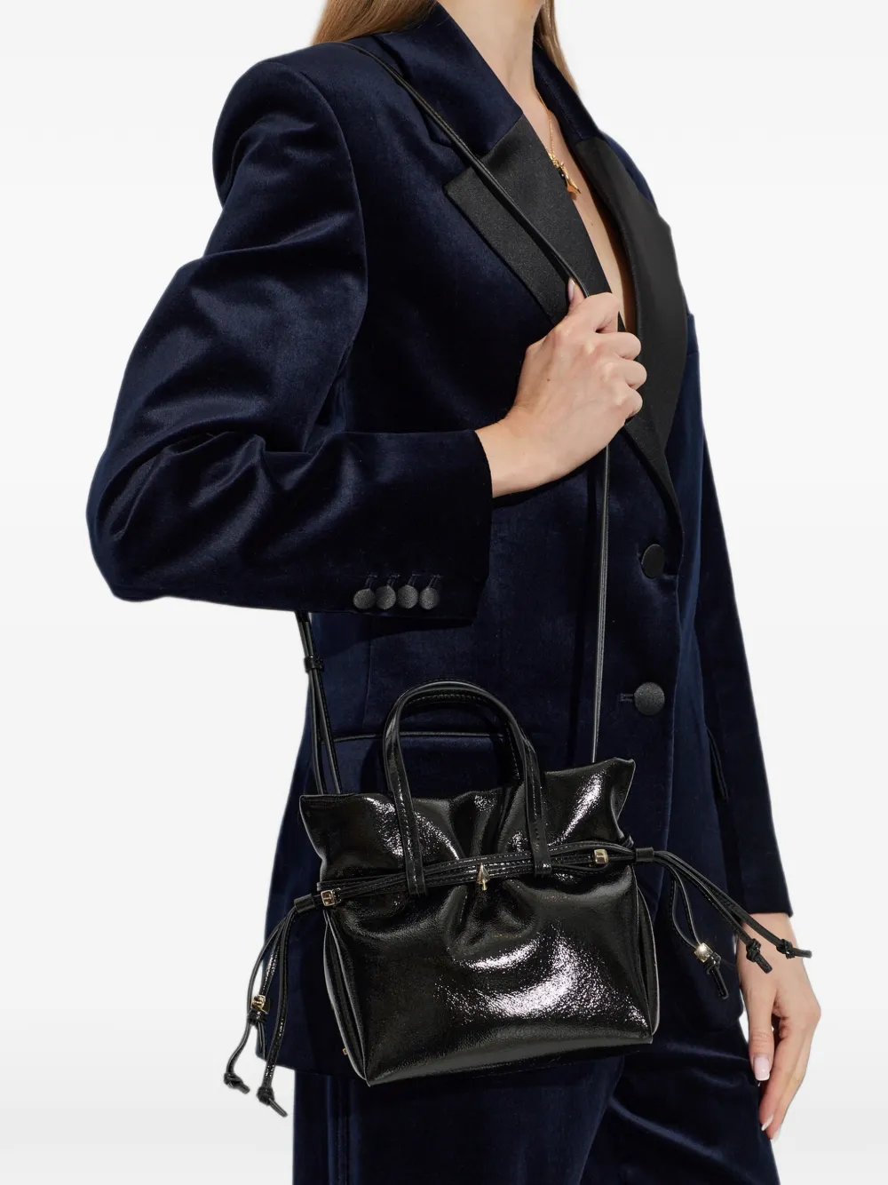 Kate Spade Rio leren shopper met trekkoord Zwart
