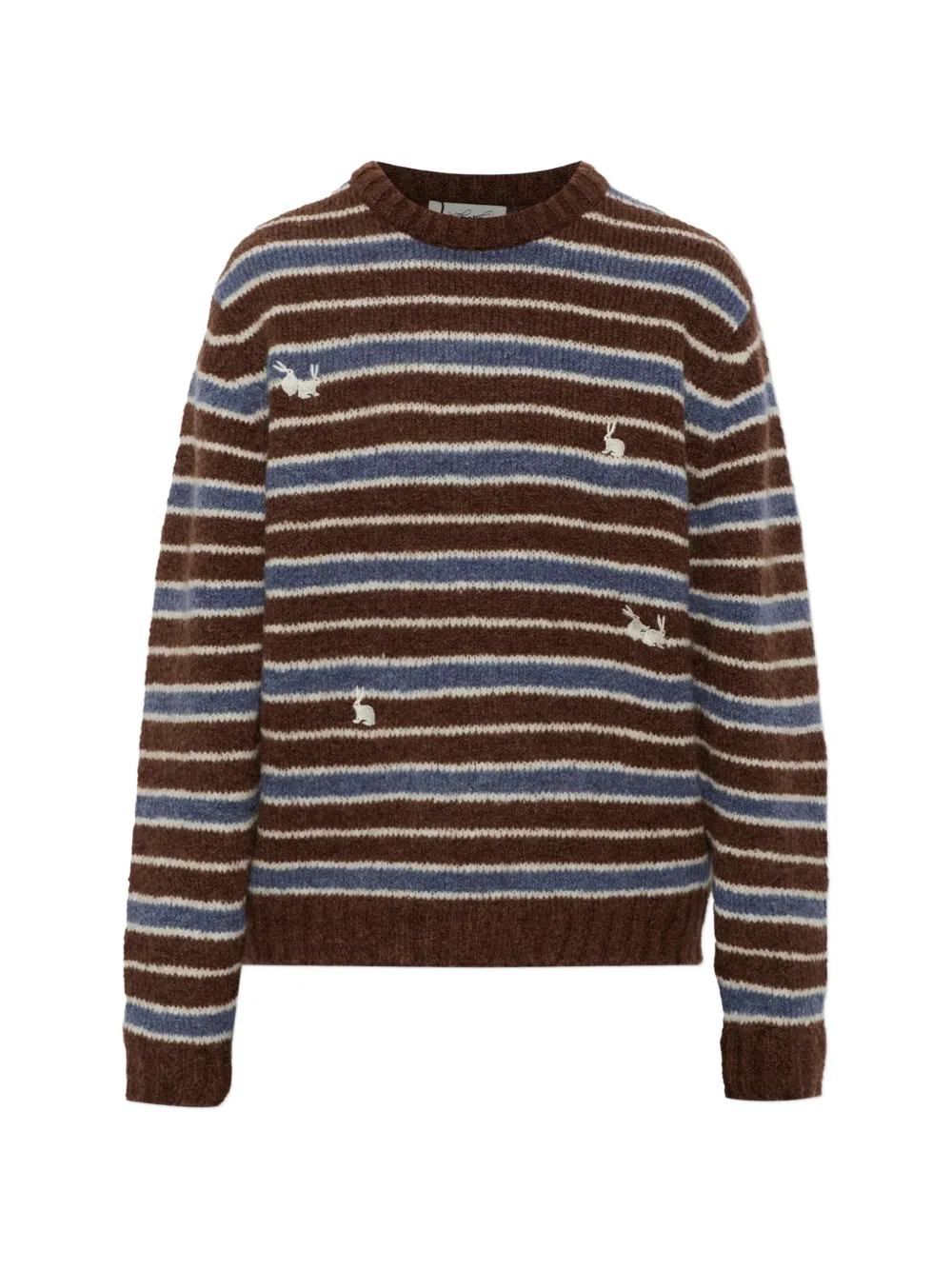 CARNE BOLLENTE rabbit-embroidered striped sweater
