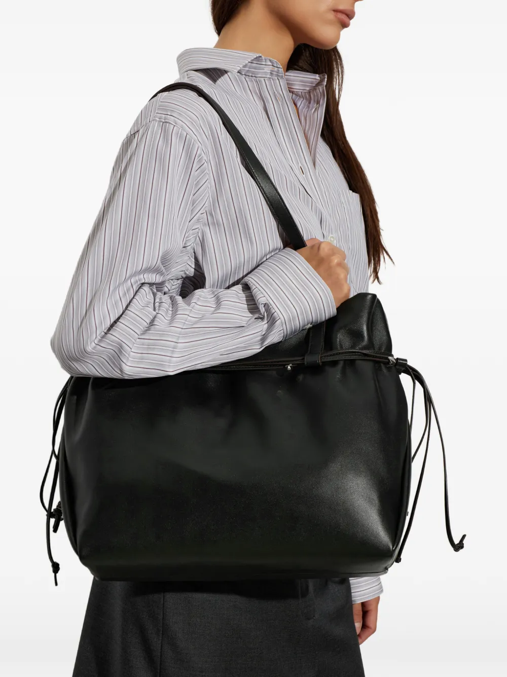 Kate Spade Rio drawstring leather tote bag Zwart