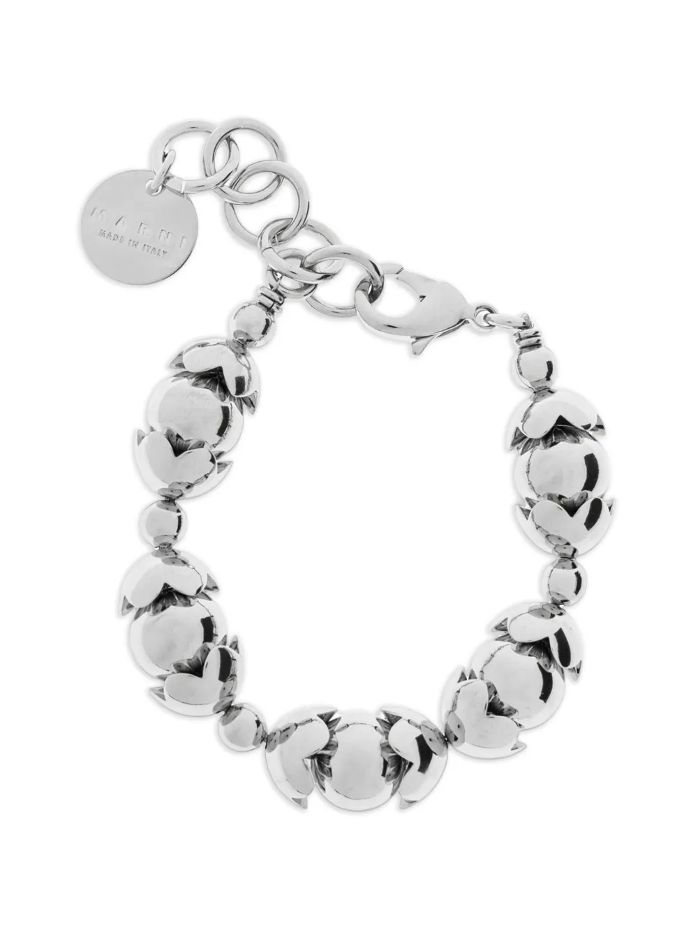 Marni logo-engraved bracelet - Argento