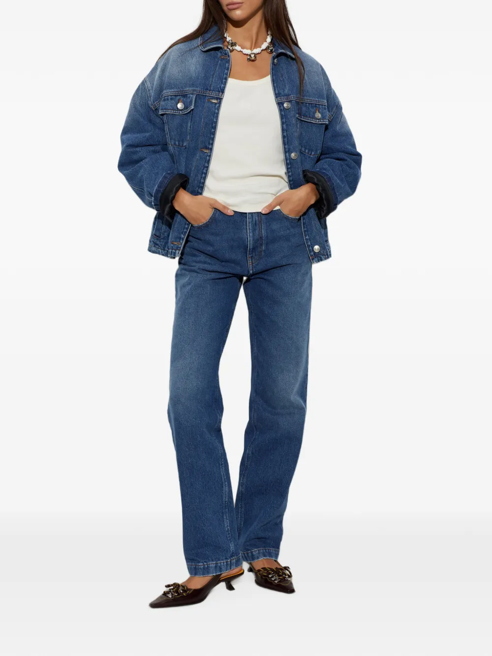 Marni insulated denim jacket Blauw