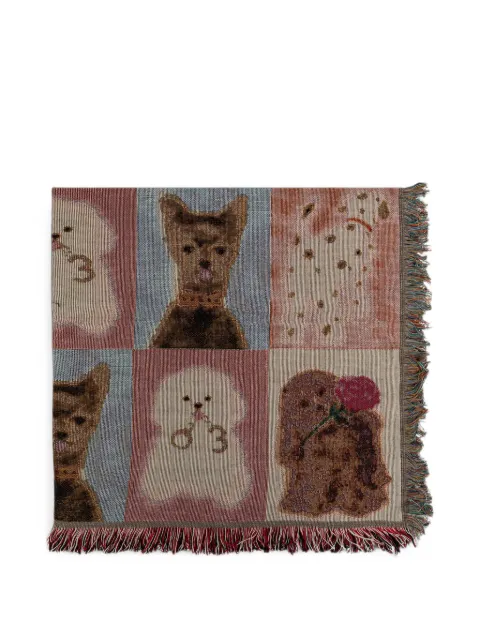 CARNE BOLLENTE graphic-print fringed blanket