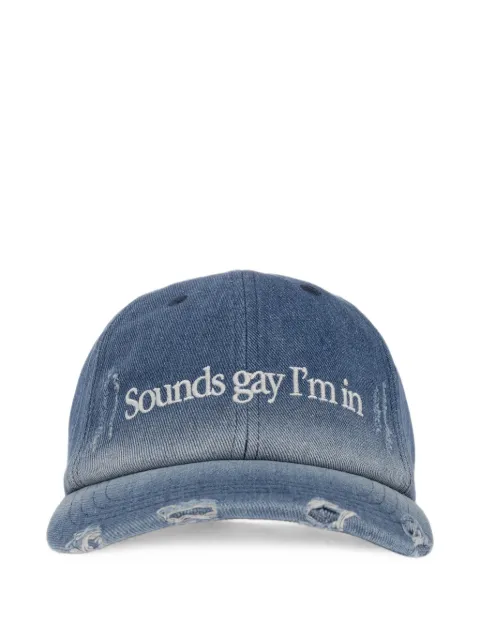 CARNE BOLLENTE distressed denim baseball cap