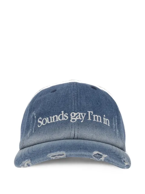CARNE BOLLENTE distressed denim baseball cap