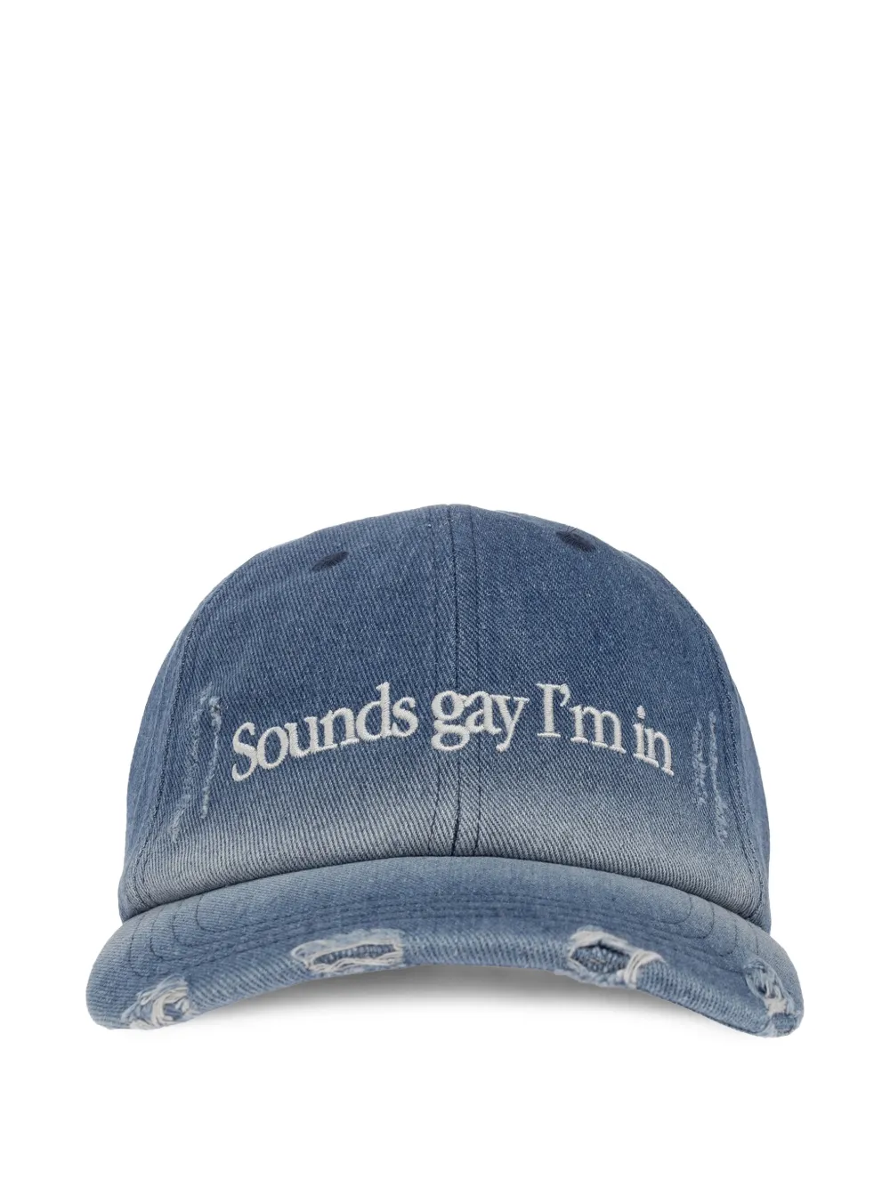 CARNE BOLLENTE distressed denim baseball cap