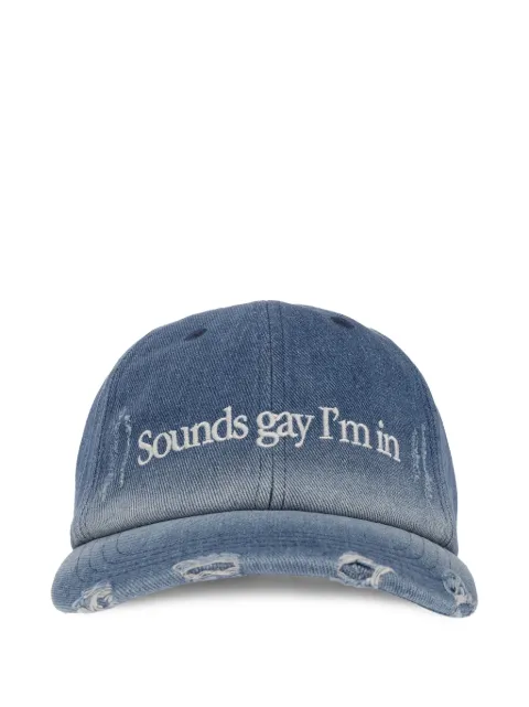 CARNE BOLLENTE distressed denim baseball cap