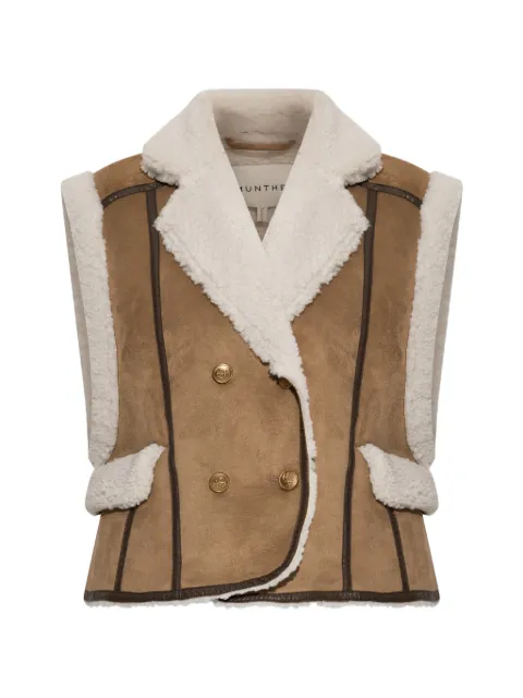 MUNTHE Vigor shearling-trim double-breasted waistcoat
