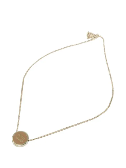 Miu Miu Pre-Owned logo pendant necklace