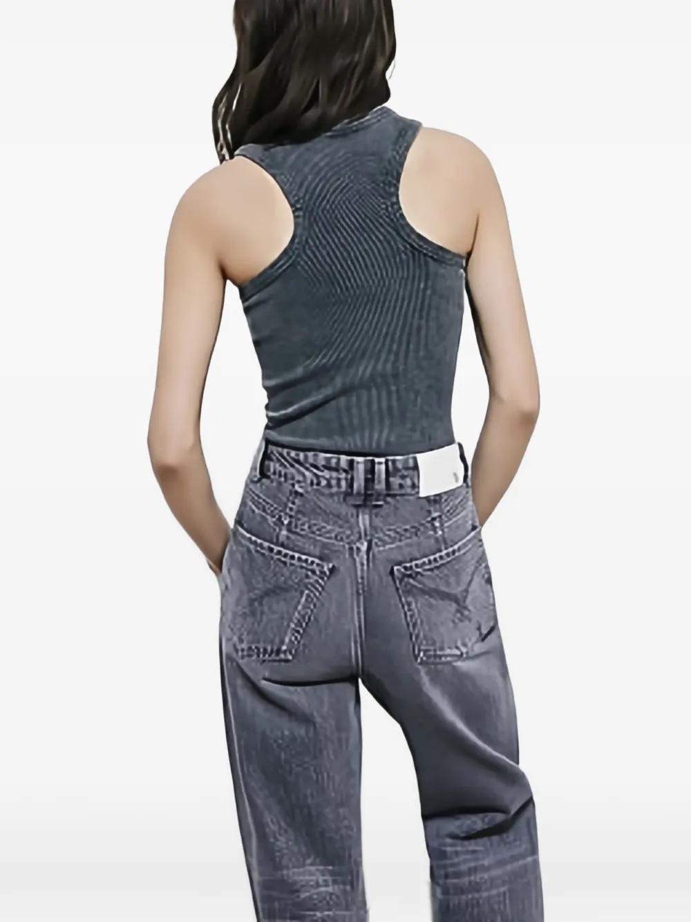 Patrizia Pepe Fly rhinestone-embellished tank top Grijs