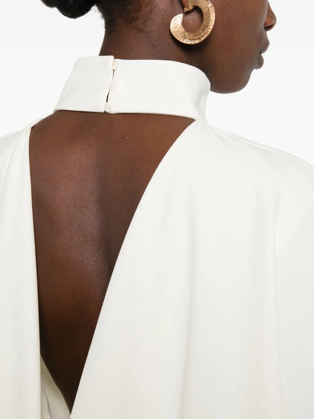 Eleh Gedrapeerde blouse met open achterkant Beige