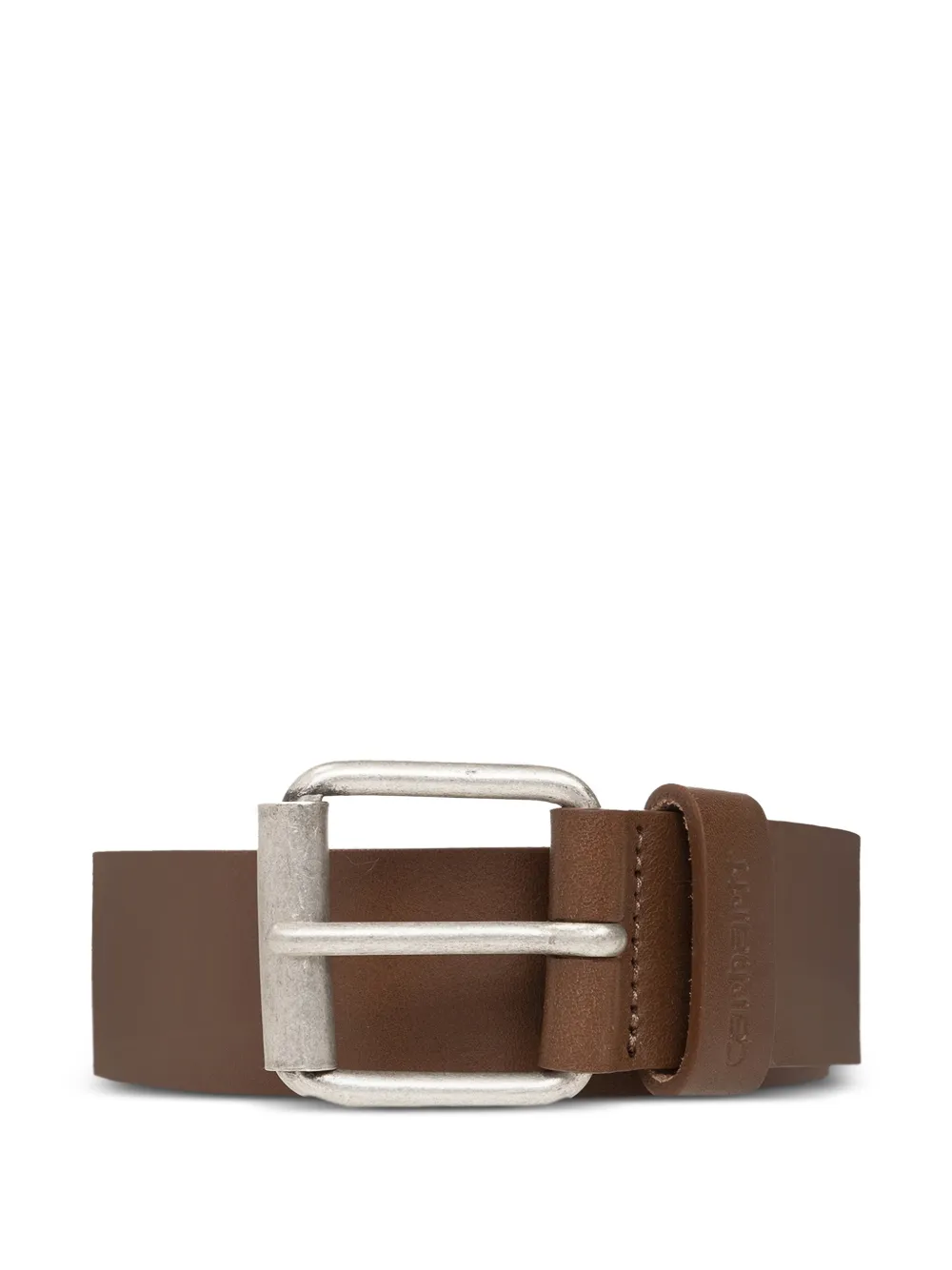 Carhartt WIP Script logo-debossed leather belt - Marrone