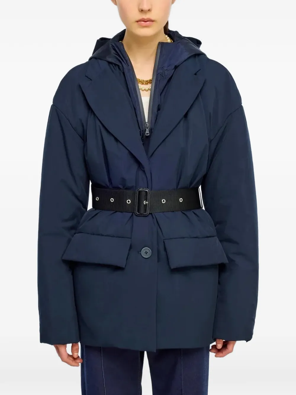 Semicouture Jas met capuchon Blauw