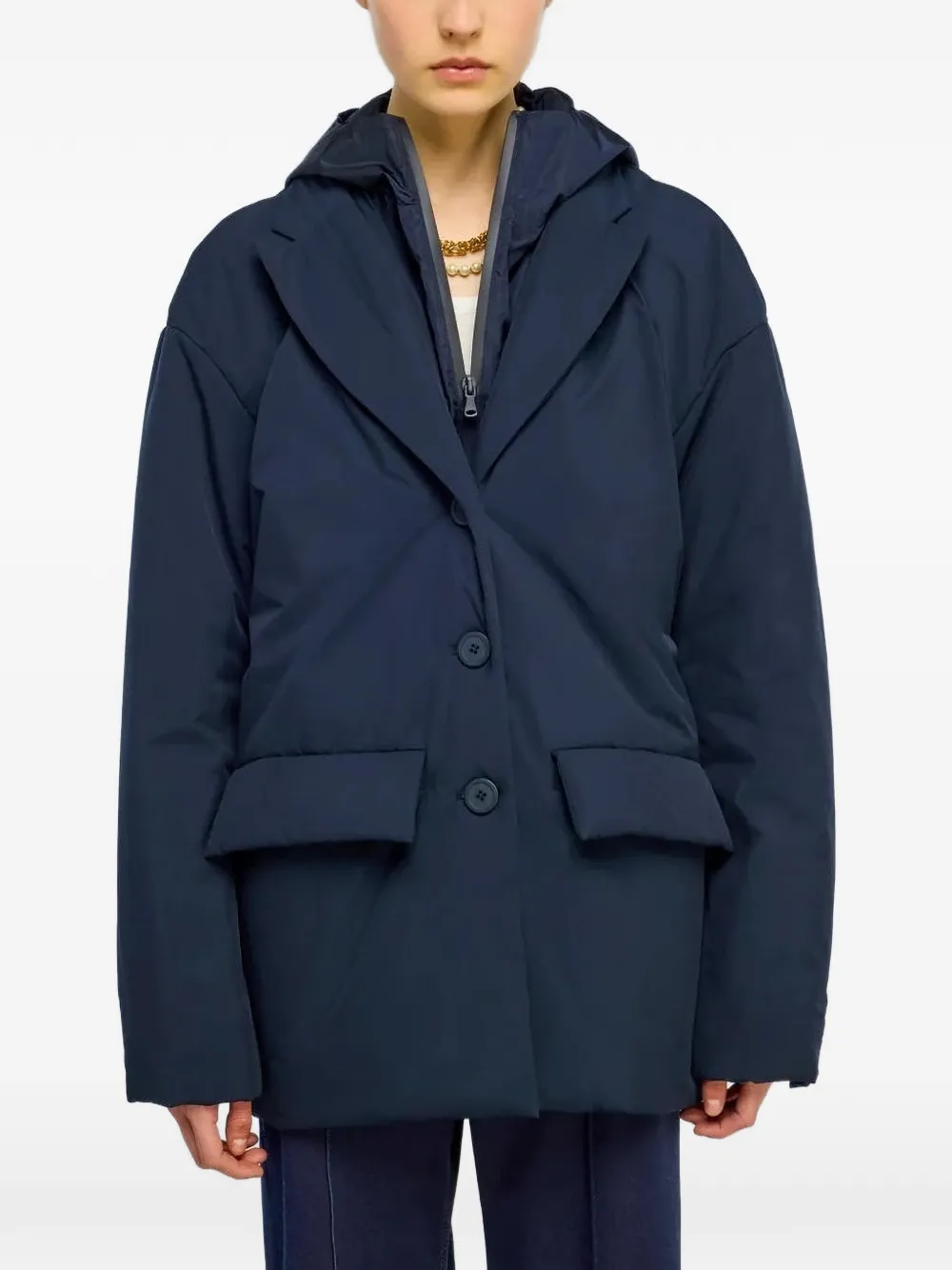 Semicouture Jas met capuchon Blauw