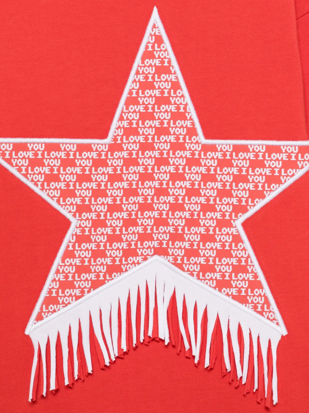 Stella McCartney Kids Jurk met franje afwerking en sterpatch Rood