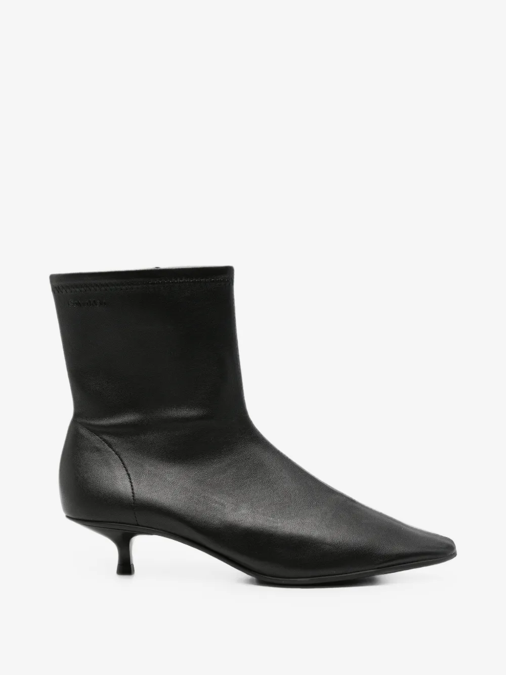 pointed-toe kitten-heel boots