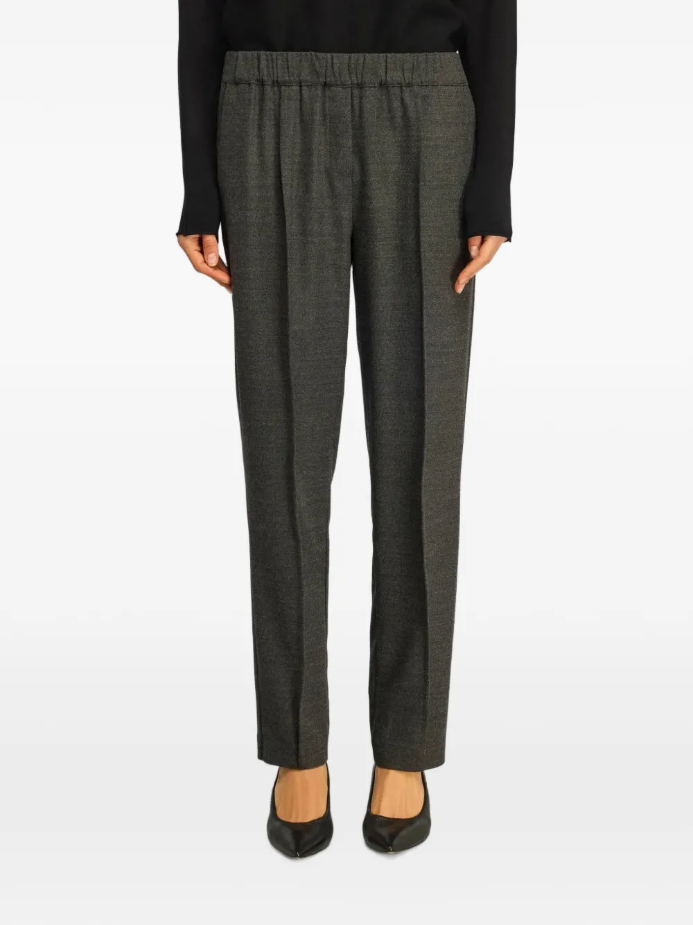 Semicouture Alfie elasticated pressed-crease trousers Grijs