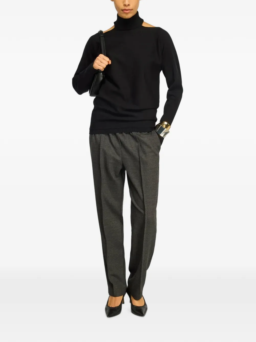 Semicouture Alfie elasticated pressed-crease trousers Grijs
