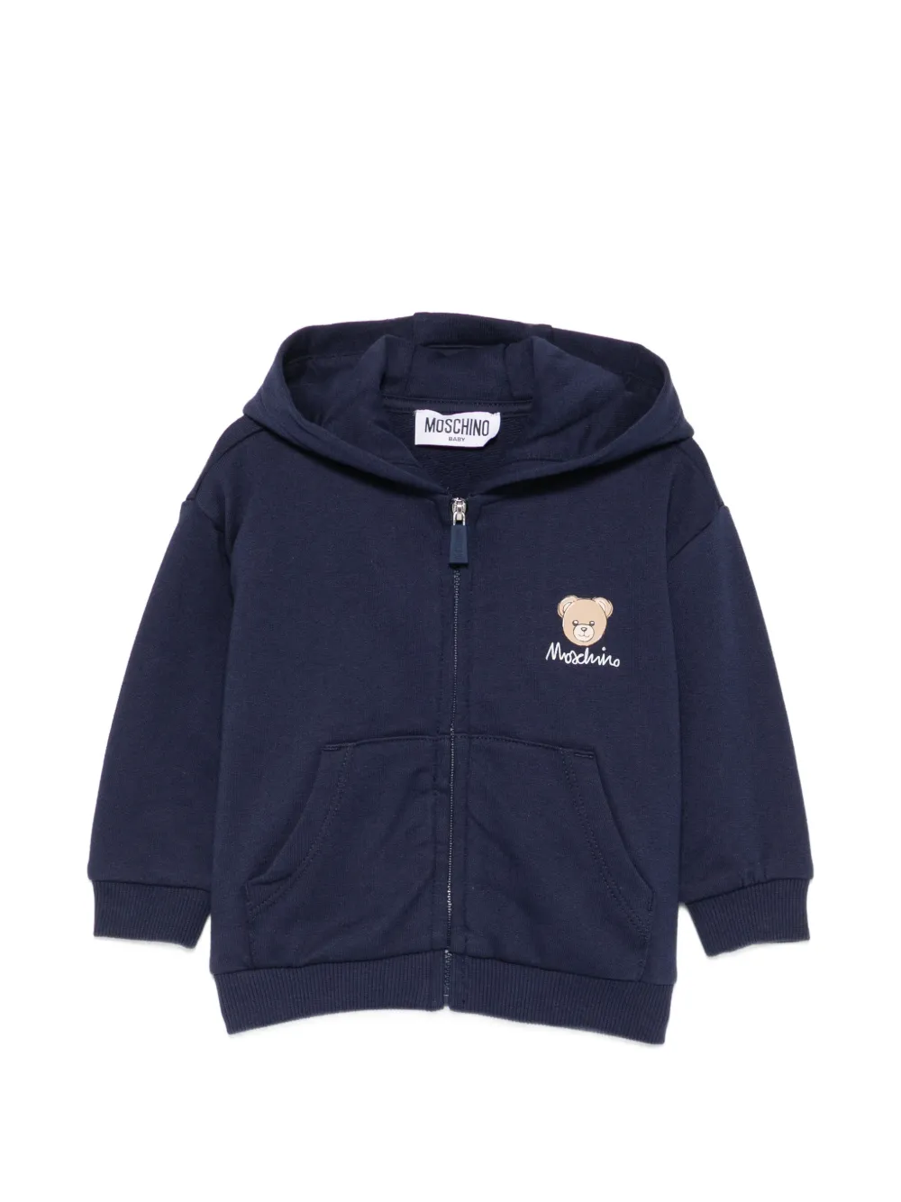 Moschino Kids Kapuzenjacke mit Teddy - Blau