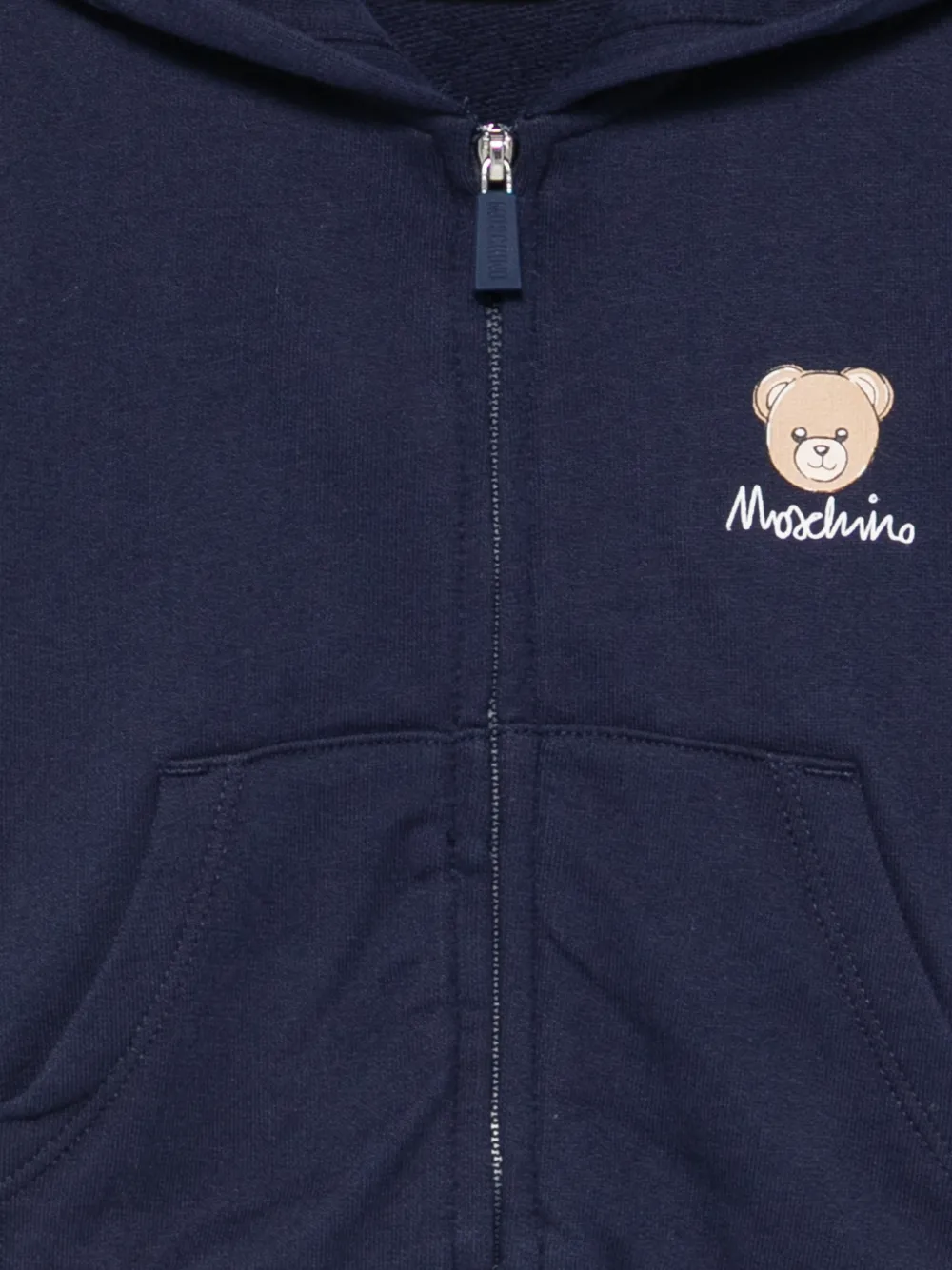 Moschino Kids Hoodie met teddybeerprint Blauw