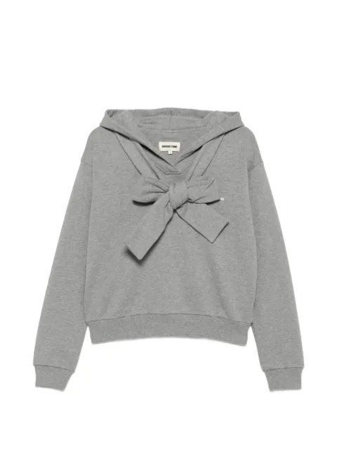 SHUSHU/TONG bow-detail logo-print hoodie