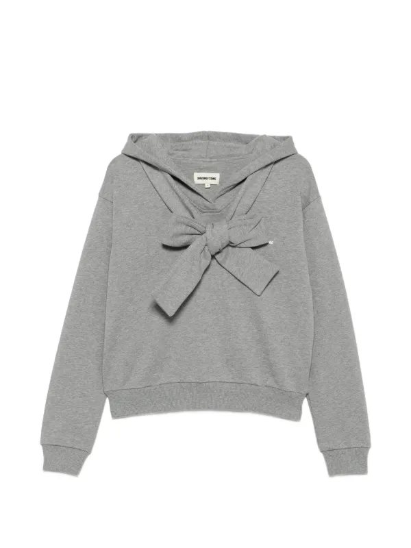 Shushu/Tong Bow-detail Logo-print Hoodie in Grey