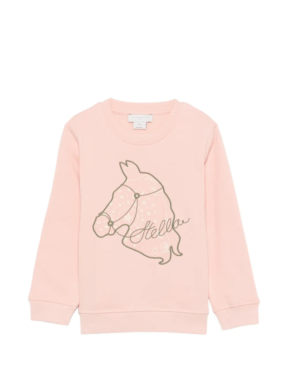 Stella McCartney Kids horse-print crew-neck sweatshirt - Rosa