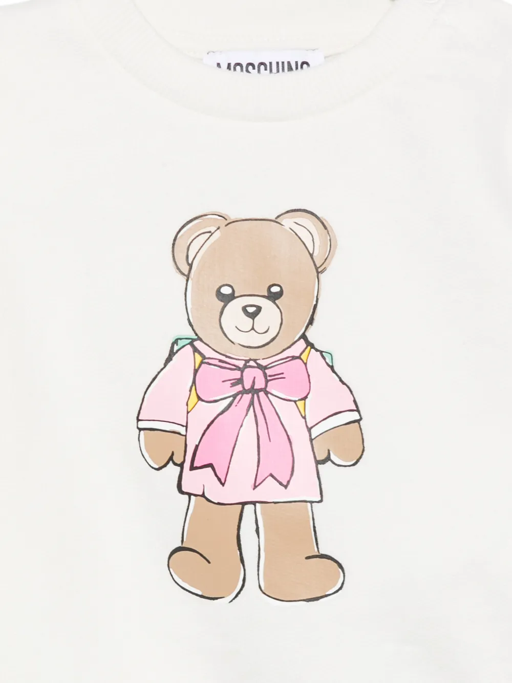 Moschino Kids Sweater met teddybeerprint Wit