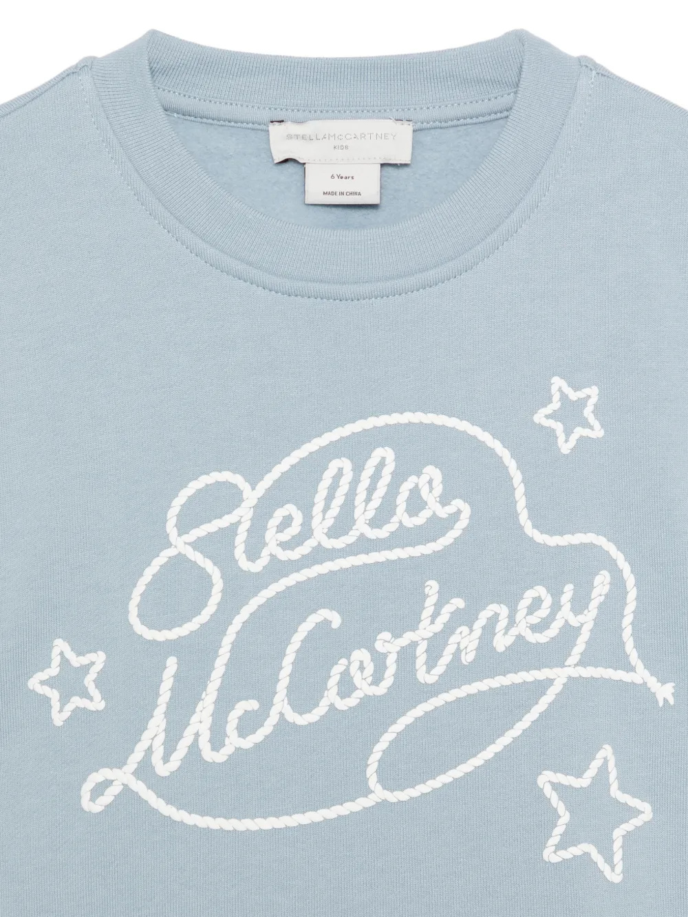 Stella McCartney Kids Sweater met geborduurd logo en sterprint Blauw