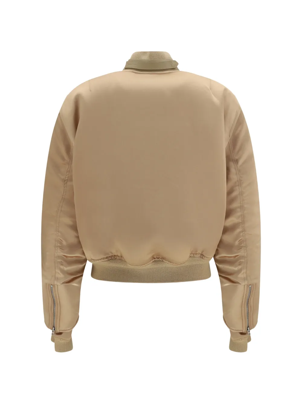 TOM FORD Padded Satin Bomber Jacket in Neutrals, view 4