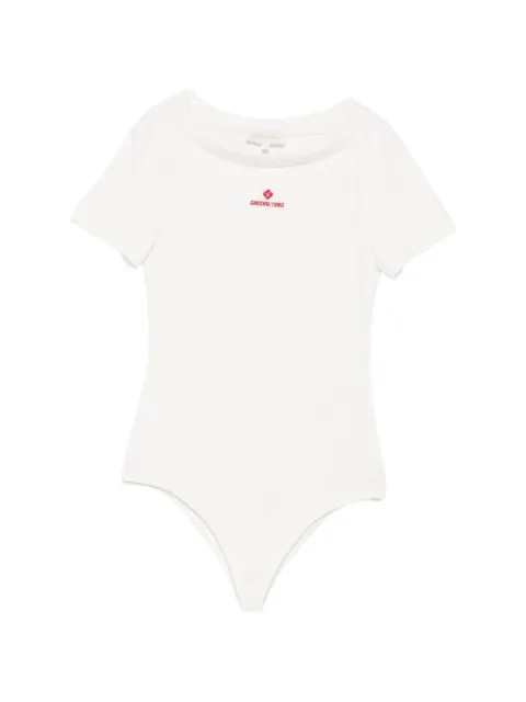 SHUSHU/TONG body con mangas raglán y logo estampado