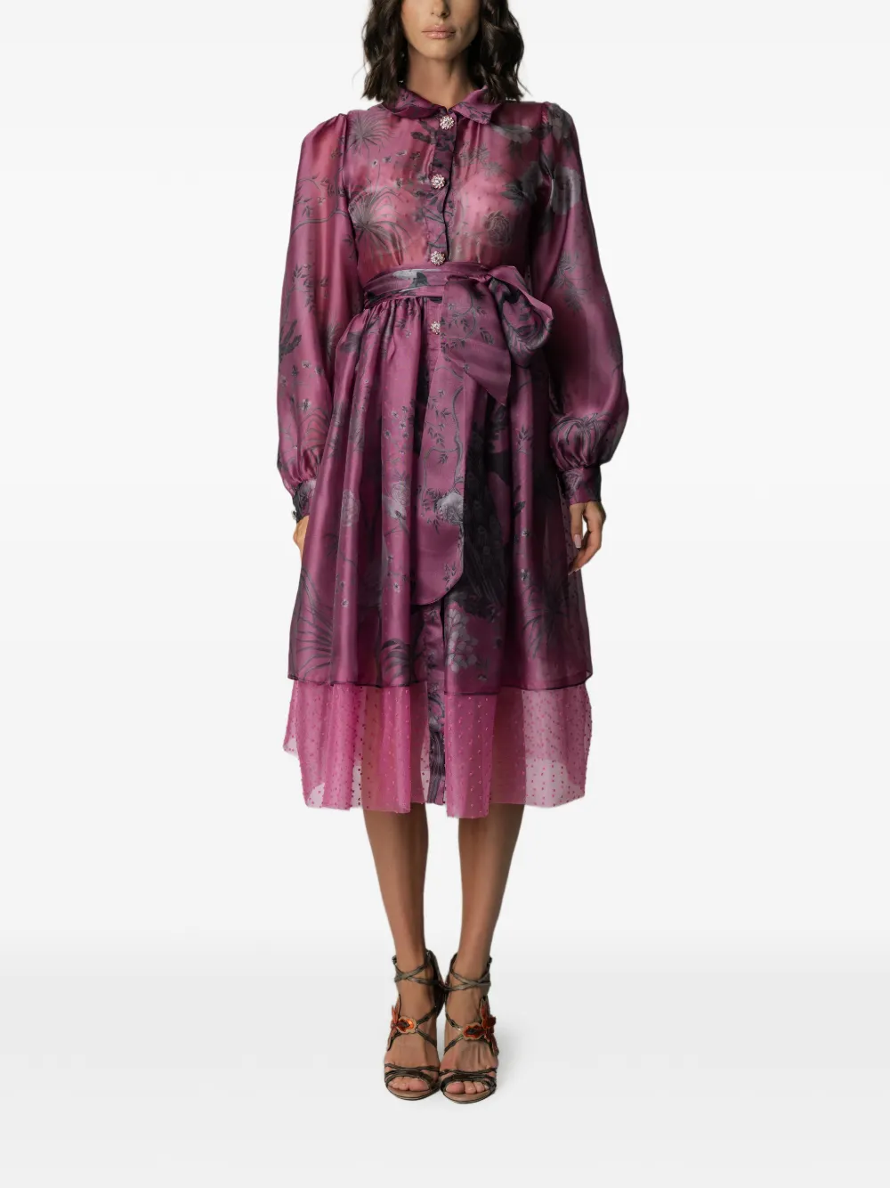 MIAU by Clara Rotescu Kyoto floral-print midi dress